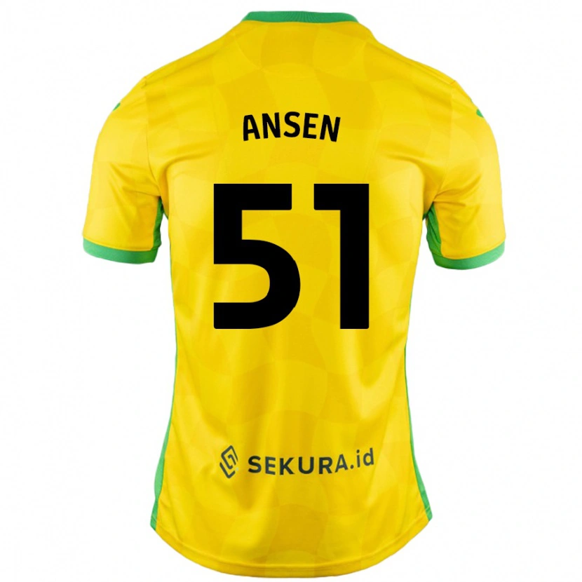 Danxen Niño Camiseta Caleb Ansen #51 Amarillo Verde 1ª Equipación 2024/25 La Camisa México