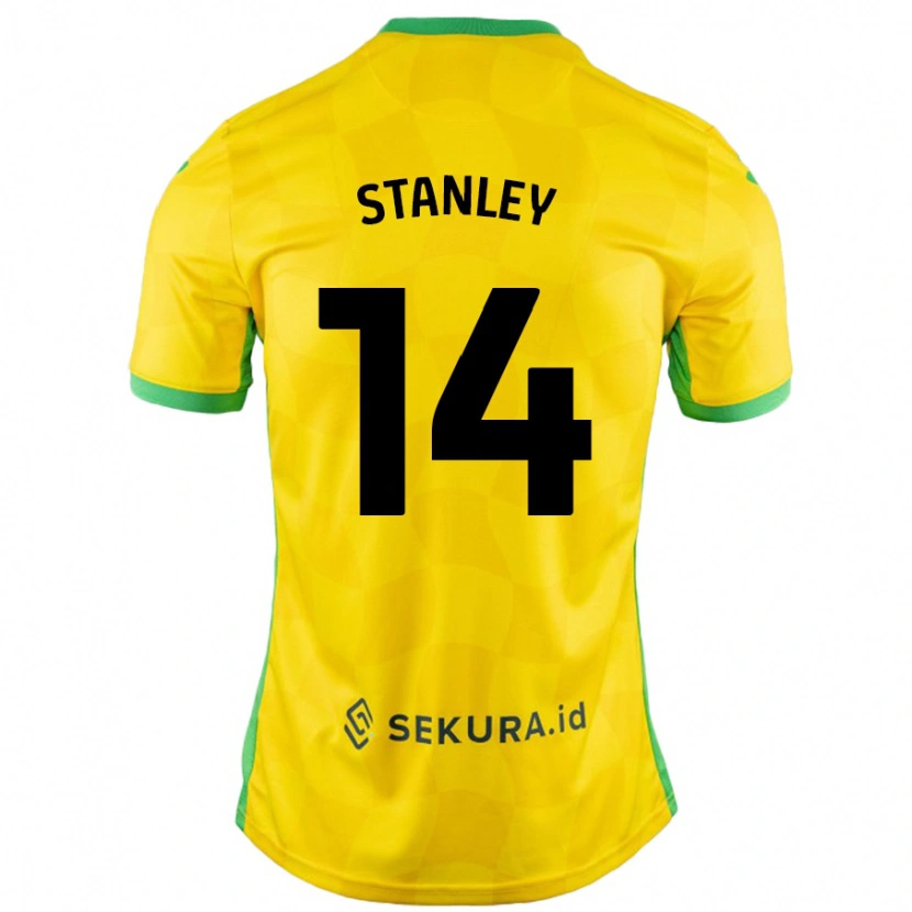 Danxen Niño Camiseta Kathryn Stanley #14 Amarillo Verde 1ª Equipación 2024/25 La Camisa México