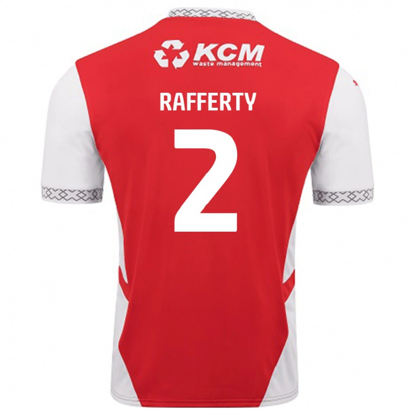 Danxen Niño Camiseta Joe Rafferty #2 Rojo Blanco 1ª Equipación 2024/25 La Camisa México