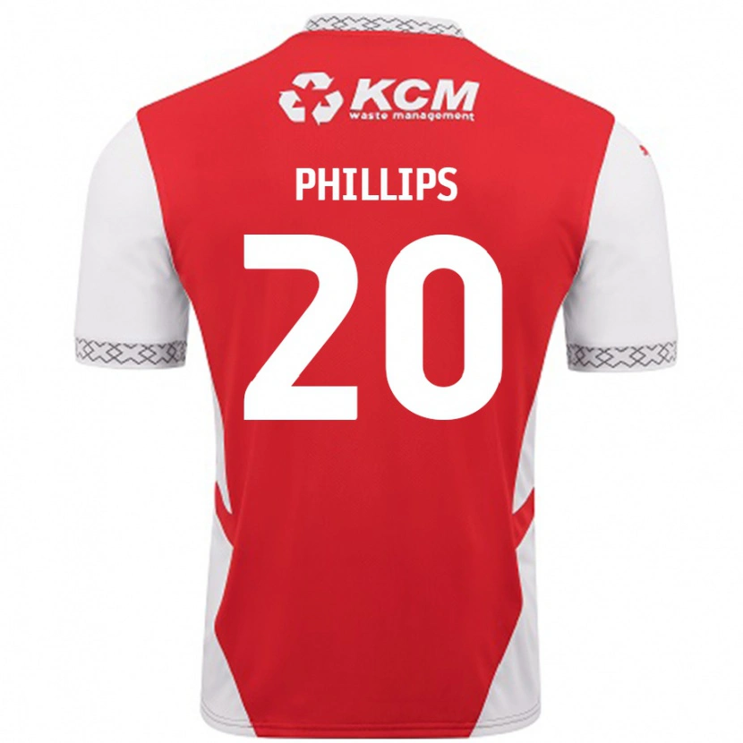 Danxen Niño Camiseta Dillon Phillips #20 Rojo Blanco 1ª Equipación 2024/25 La Camisa México