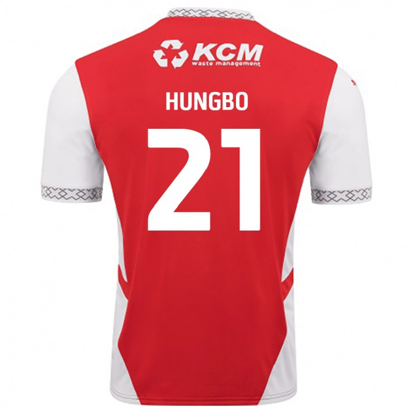 Danxen Niño Camiseta Joseph Hungbo #21 Rojo Blanco 1ª Equipación 2024/25 La Camisa México