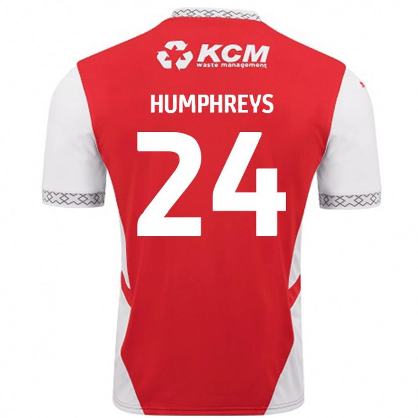 Danxen Niño Camiseta Cameron Humphreys #24 Rojo Blanco 1ª Equipación 2024/25 La Camisa México