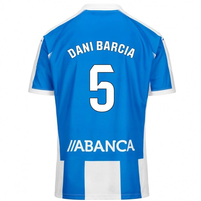 Danxen Niño Camiseta Dani Barcia #5 Azul Blanco 1ª Equipación 2024/25 La Camisa México