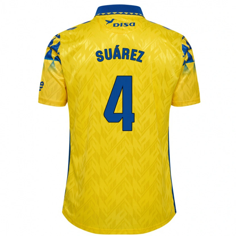 Danxen Niño Camiseta Alex Suárez #4 Amarillo Azul 1ª Equipación 2024/25 La Camisa México