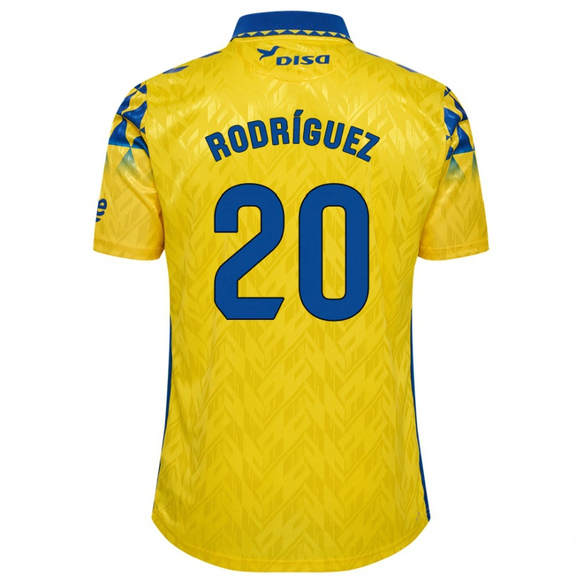 Danxen Niño Camiseta Kirian Rodríguez #20 Amarillo Azul 1ª Equipación 2024/25 La Camisa México
