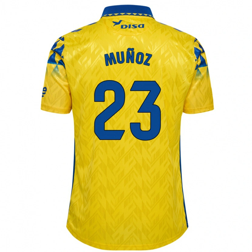 Danxen Niño Camiseta Álex Muñoz #23 Amarillo Azul 1ª Equipación 2024/25 La Camisa México