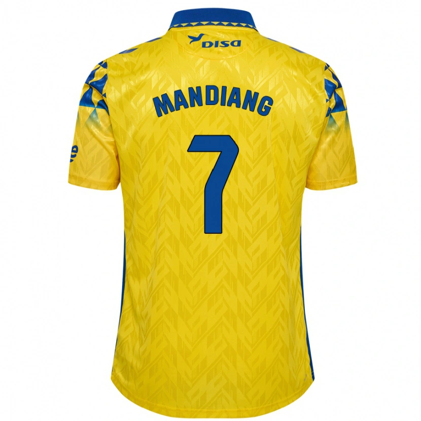 Danxen Niño Camiseta Saliou Mandiang #7 Amarillo Azul 1ª Equipación 2024/25 La Camisa México