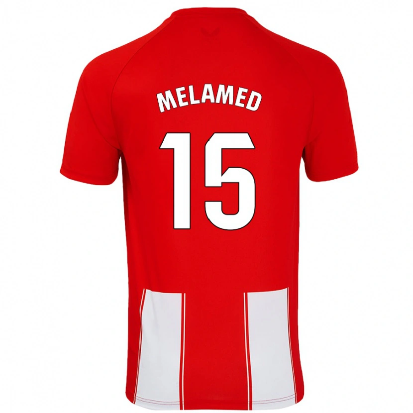 Danxen Niño Camiseta Nico Melamed #15 Rojo Blanco 1ª Equipación 2024/25 La Camisa México
