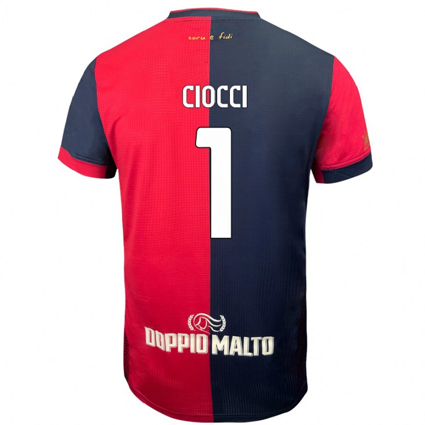 Danxen Niño Camiseta Giuseppe Ciocci #1 Rojo Azul Más Oscuro 1ª Equipación 2024/25 La Camisa México