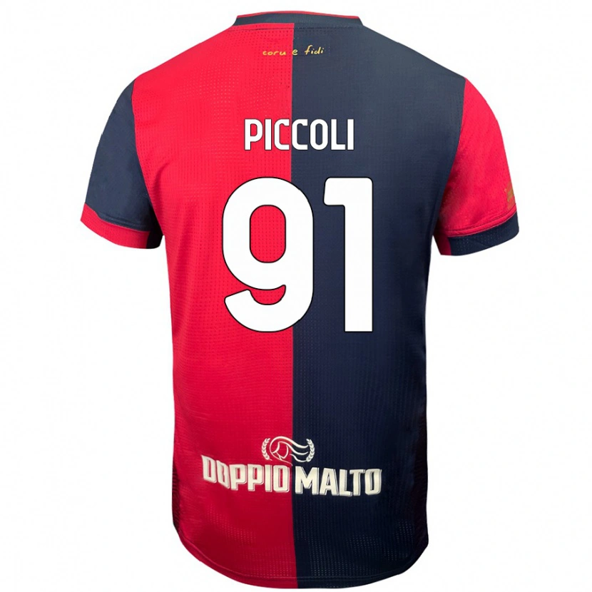Danxen Niño Camiseta Roberto Piccoli #91 Rojo Azul Más Oscuro 1ª Equipación 2024/25 La Camisa México