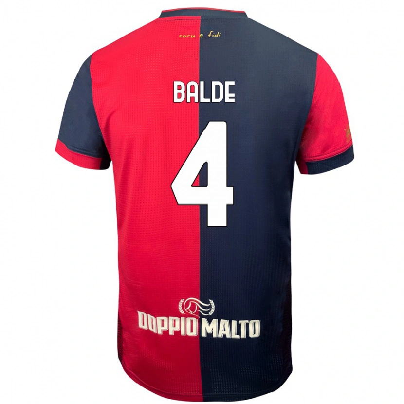 Danxen Niño Camiseta Mamadou Balde #4 Rojo Azul Más Oscuro 1ª Equipación 2024/25 La Camisa México
