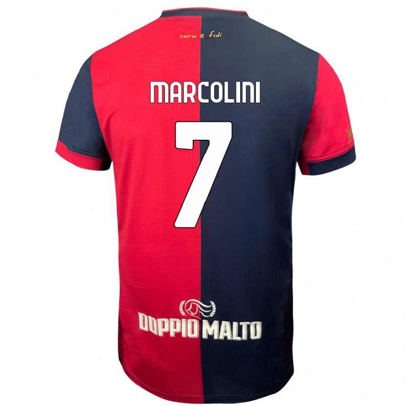Danxen Niño Camiseta Diego Marcolini #7 Rojo Azul Más Oscuro 1ª Equipación 2024/25 La Camisa México