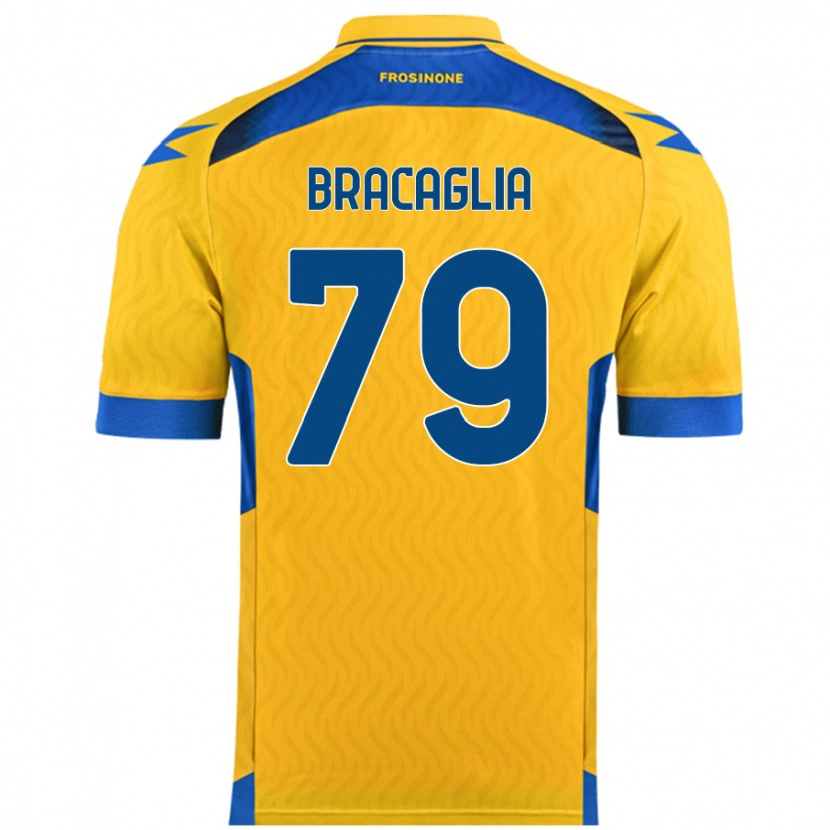 Danxen Niño Camiseta Gabriele Bracaglia #79 Amarillo 1ª Equipación 2024/25 La Camisa México