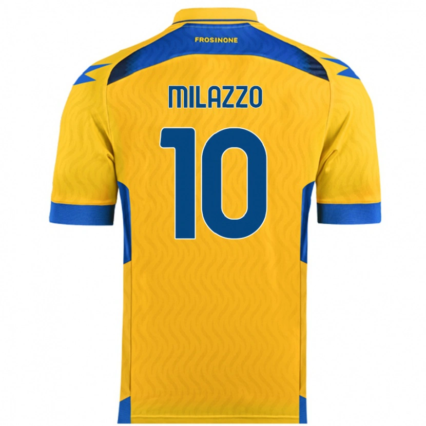 Danxen Niño Camiseta Simone Milazzo #10 Amarillo 1ª Equipación 2024/25 La Camisa México