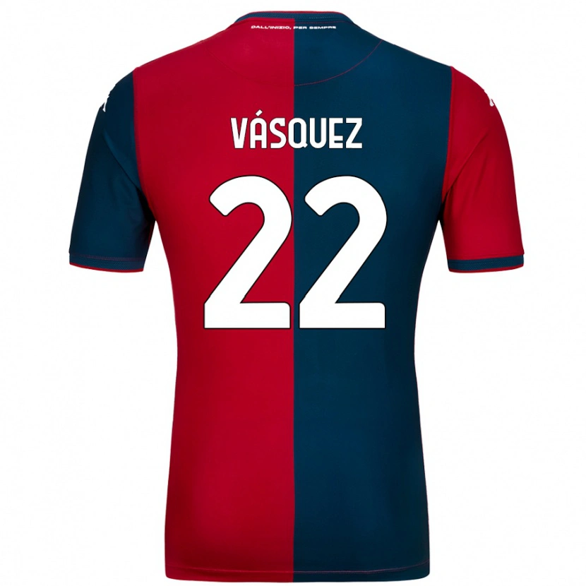 Danxen Niño Camiseta Johan Vásquez #22 Rojo Azul Oscuro 1ª Equipación 2024/25 La Camisa México
