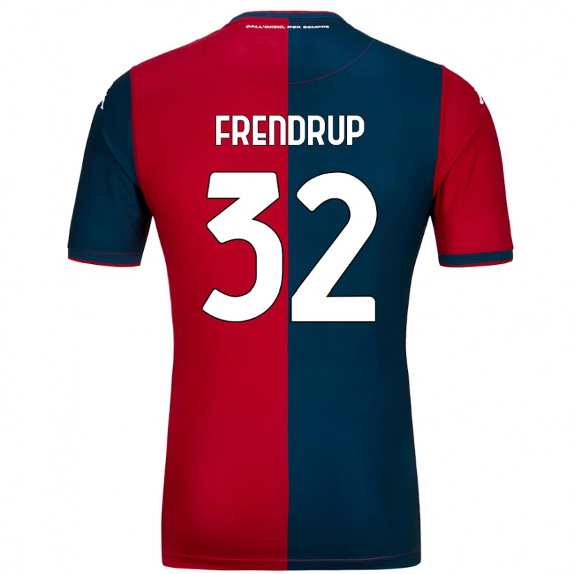 Danxen Niño Camiseta Morten Frendrup #32 Rojo Azul Oscuro 1ª Equipación 2024/25 La Camisa México