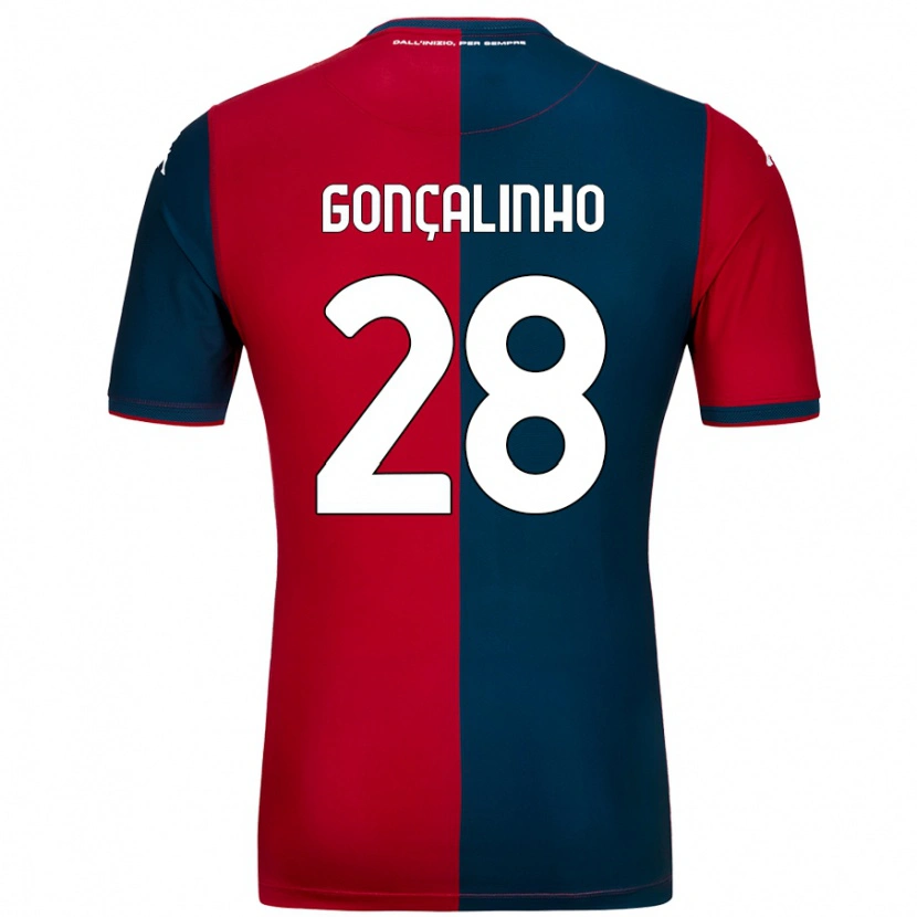 Danxen Niño Camiseta João Gonçalinho #28 Rojo Azul Oscuro 1ª Equipación 2024/25 La Camisa México