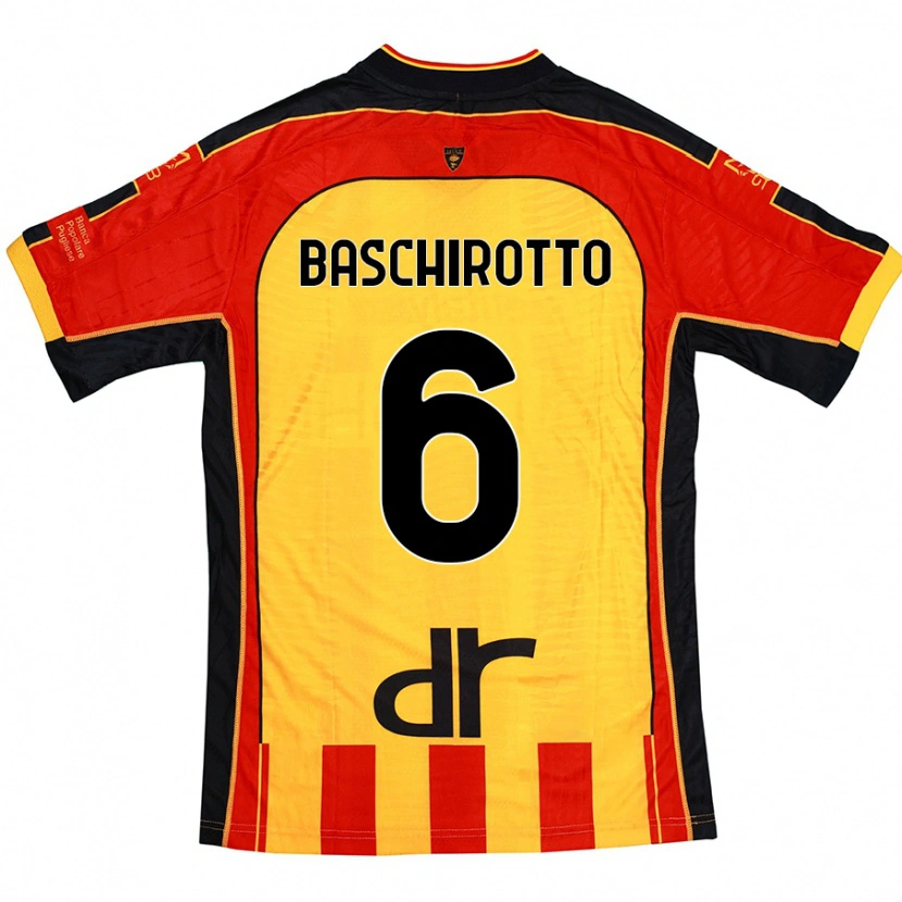 Danxen Niño Camiseta Federico Baschirotto #6 Amarillo Rojo 1ª Equipación 2024/25 La Camisa México