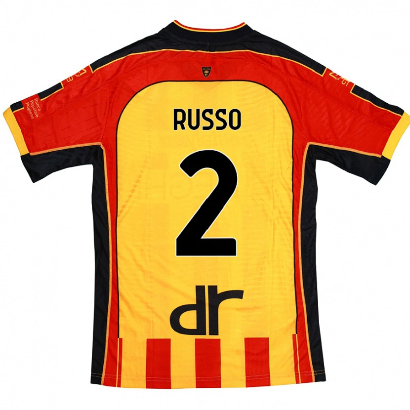 Danxen Niño Camiseta Luca Russo #2 Amarillo Rojo 1ª Equipación 2024/25 La Camisa México