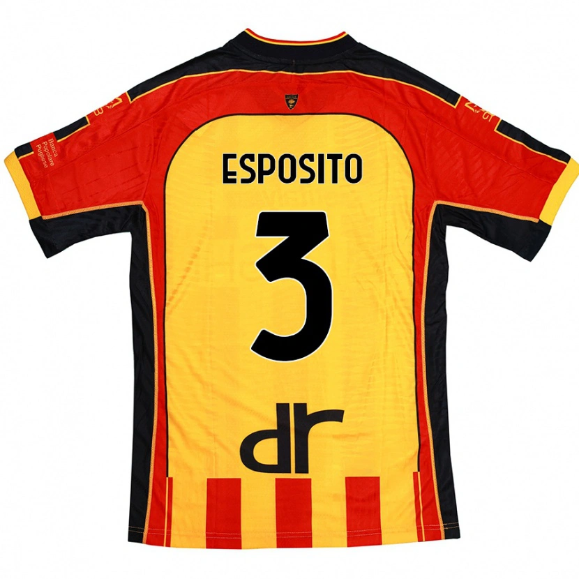 Danxen Niño Camiseta Sebastian Esposito #3 Amarillo Rojo 1ª Equipación 2024/25 La Camisa México