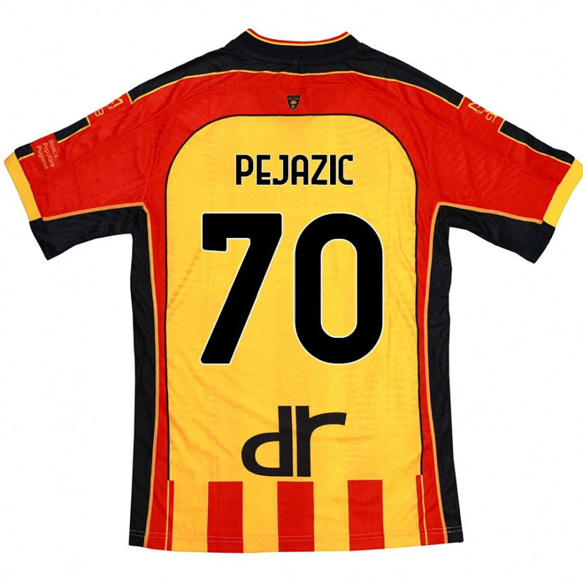 Danxen Niño Camiseta Mario Pejazic #70 Amarillo Rojo 1ª Equipación 2024/25 La Camisa México
