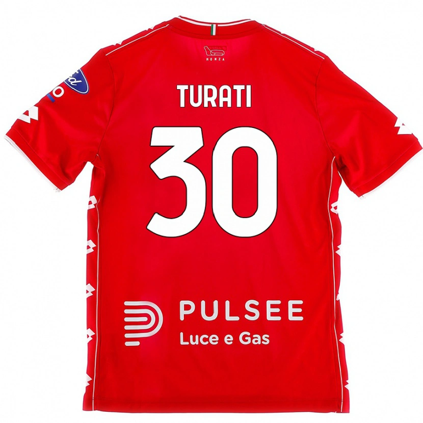Danxen Niño Camiseta Stefano Turati #30 Rojo Blanco 1ª Equipación 2024/25 La Camisa México