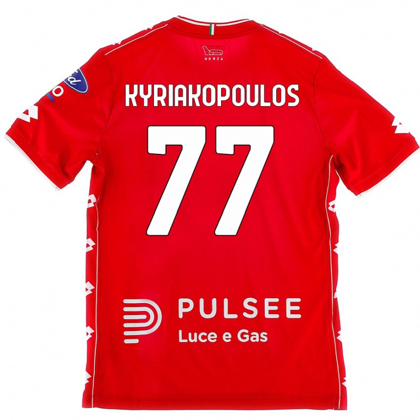 Danxen Niño Camiseta Georgios Kyriakopoulos #77 Rojo Blanco 1ª Equipación 2024/25 La Camisa México