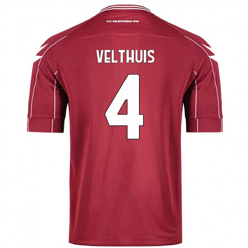 Danxen Niño Camiseta Tijs Velthuis #4 Borgoña 1ª Equipación 2024/25 La Camisa México