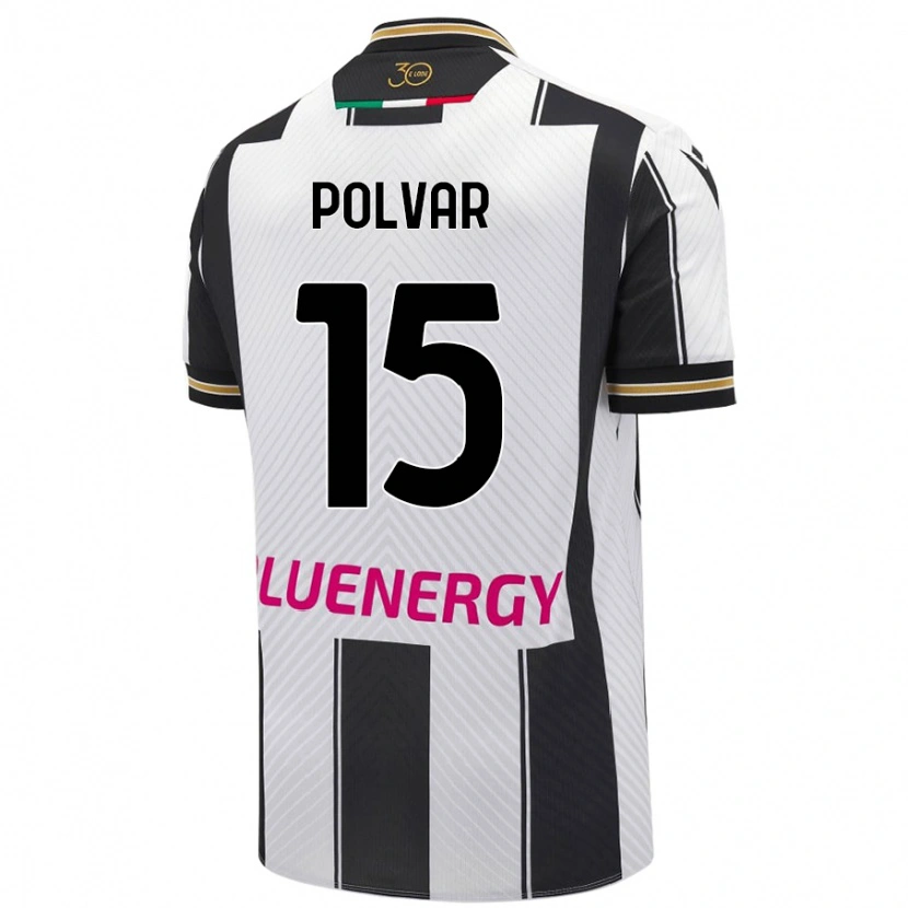 Danxen Niño Camiseta Francesco Polvar #15 Blanco Negro 1ª Equipación 2024/25 La Camisa México