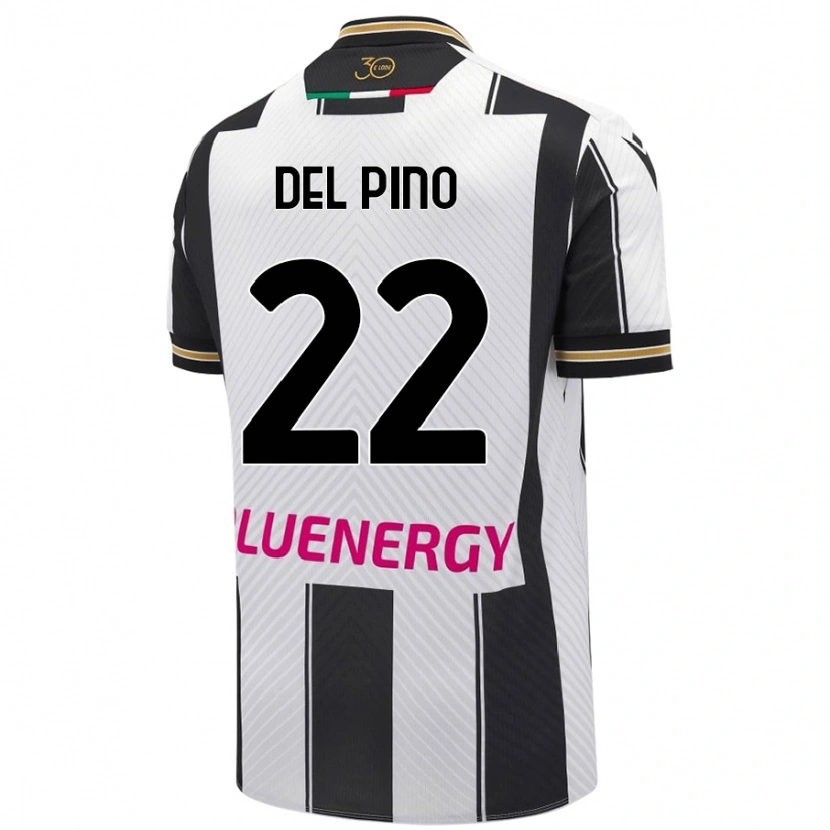 Danxen Niño Camiseta Lorenzo Del Pino #22 Blanco Negro 1ª Equipación 2024/25 La Camisa México