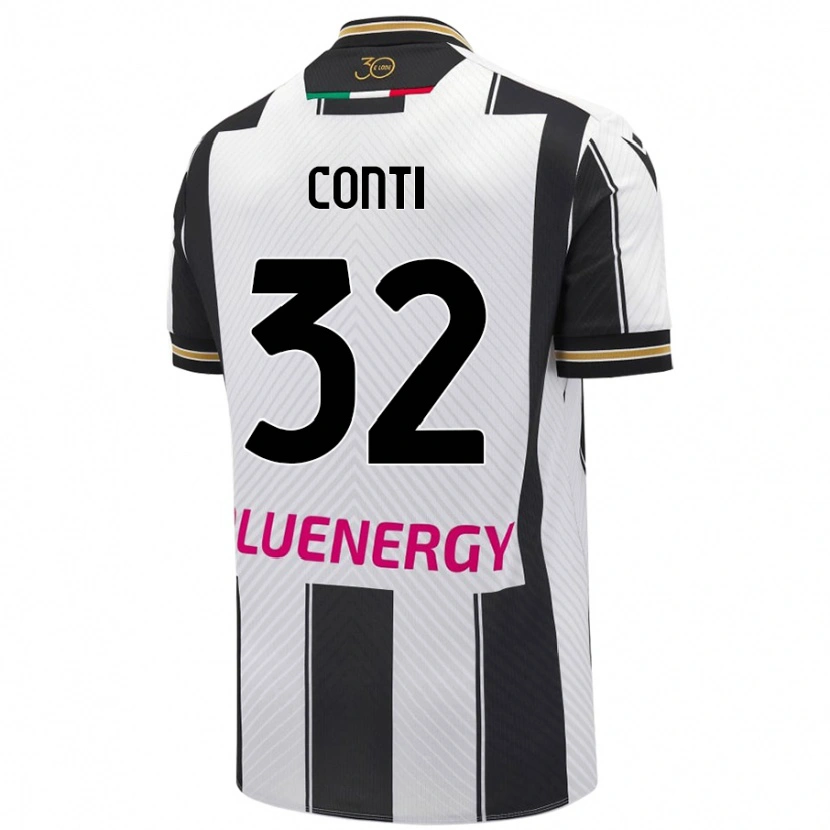 Danxen Niño Camiseta Manuel Conti #32 Blanco Negro 1ª Equipación 2024/25 La Camisa México