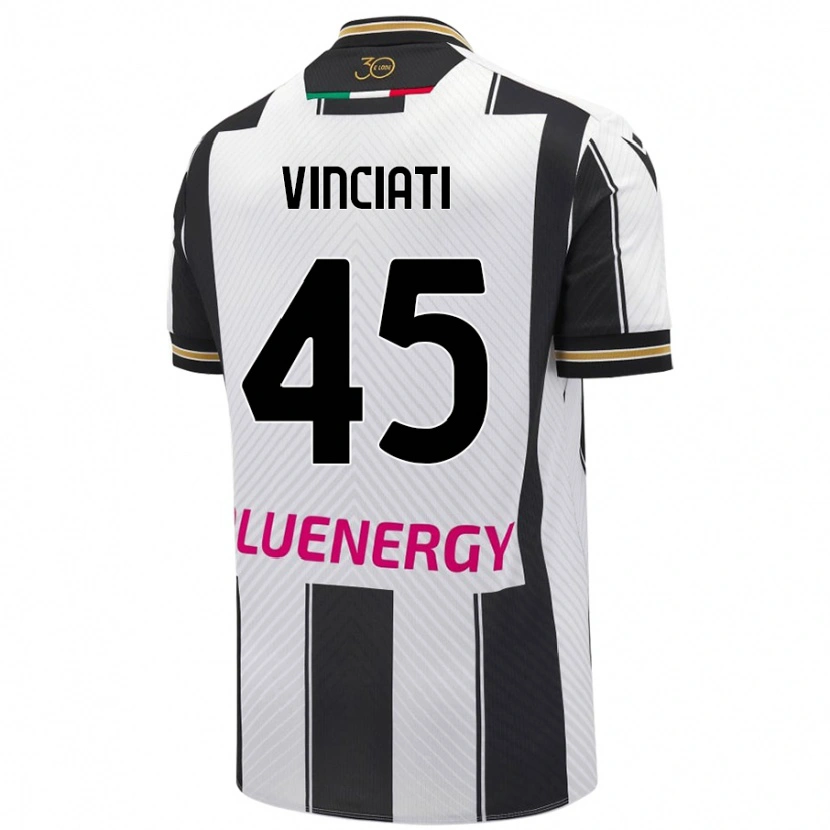 Danxen Niño Camiseta Giulio Vinciati #45 Blanco Negro 1ª Equipación 2024/25 La Camisa México
