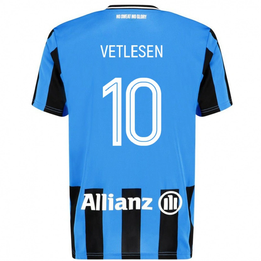 Danxen Niño Camiseta Hugo Vetlesen #10 Azul Cielo Negro 1ª Equipación 2024/25 La Camisa México