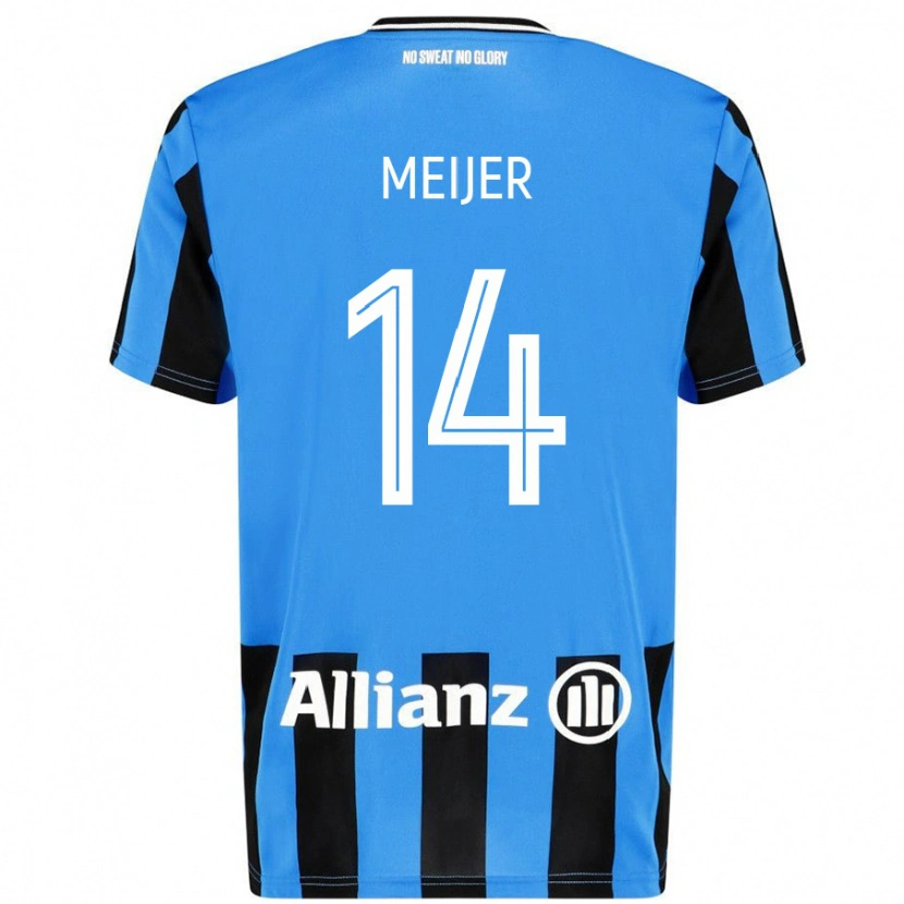 Danxen Niño Camiseta Bjorn Meijer #14 Azul Cielo Negro 1ª Equipación 2024/25 La Camisa México