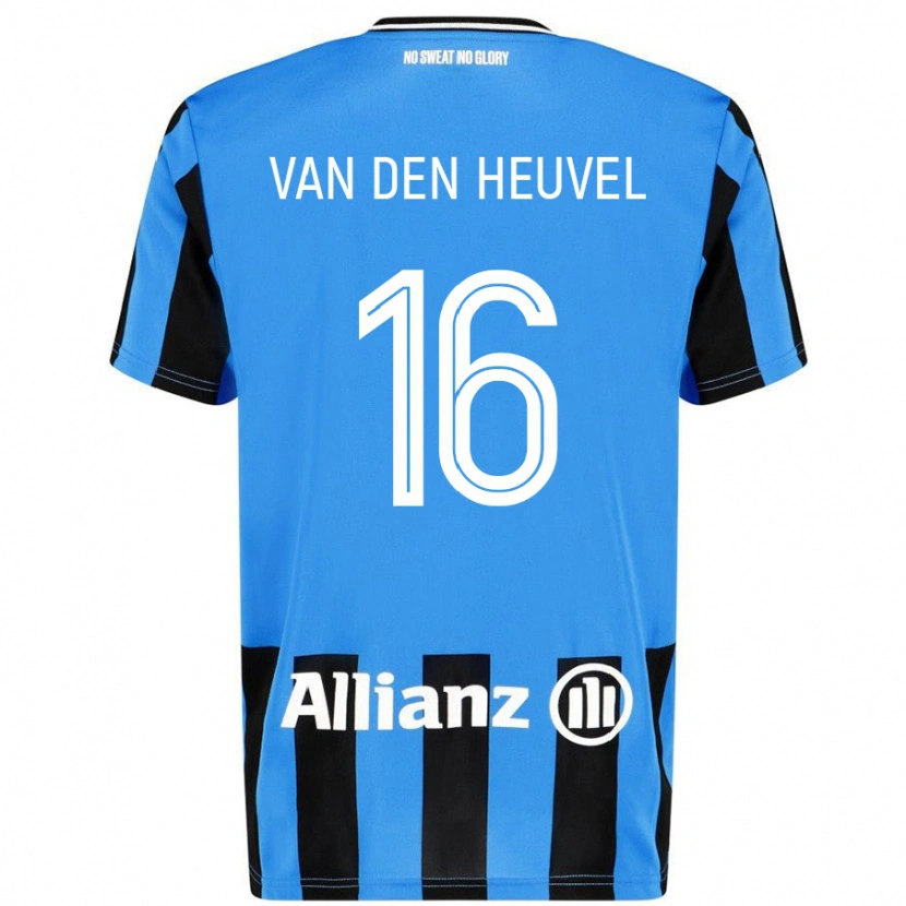 Danxen Niño Camiseta Dani Van Den Heuvel #16 Azul Cielo Negro 1ª Equipación 2024/25 La Camisa México