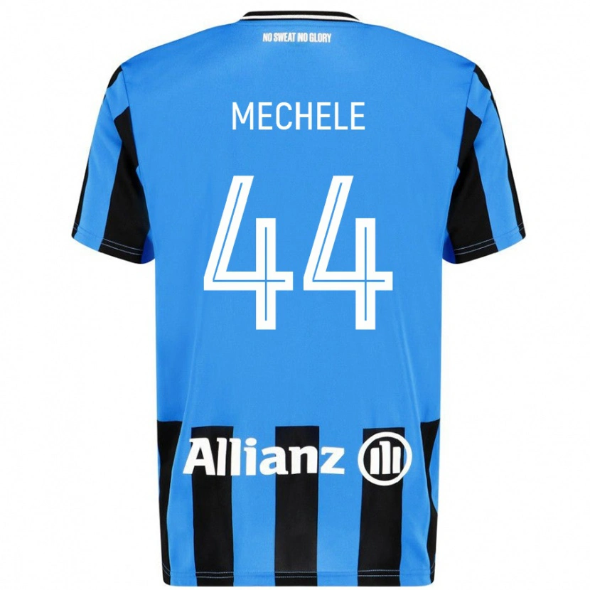 Danxen Niño Camiseta Brandon Mechele #44 Azul Cielo Negro 1ª Equipación 2024/25 La Camisa México