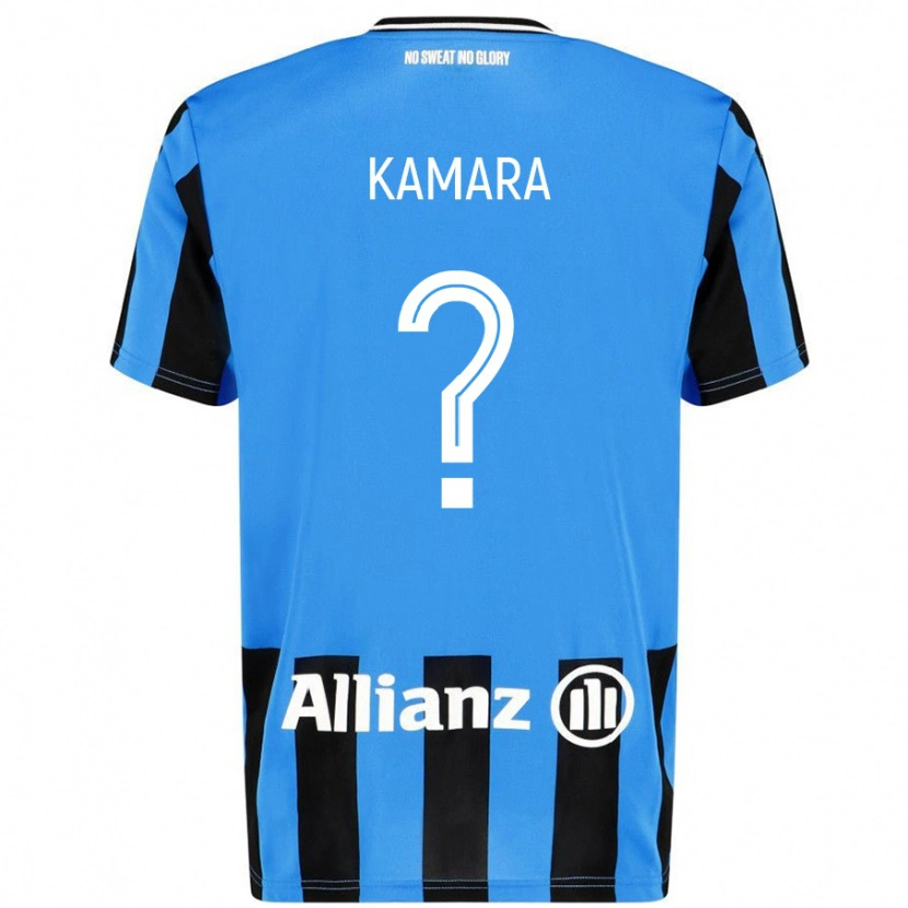 Danxen Niño Camiseta Al-Hassan Kamara #0 Azul Cielo Negro 1ª Equipación 2024/25 La Camisa México
