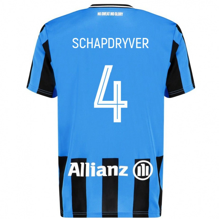 Danxen Niño Camiseta Emely Schapdryver #4 Azul Cielo Negro 1ª Equipación 2024/25 La Camisa México