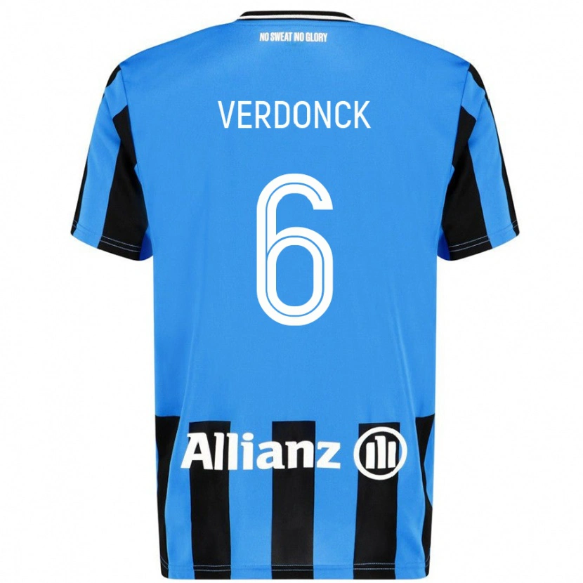 Danxen Niño Camiseta Saar Verdonck #6 Azul Cielo Negro 1ª Equipación 2024/25 La Camisa México