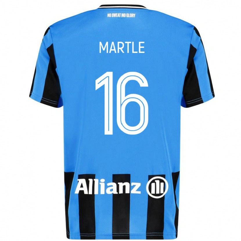 Danxen Niño Camiseta Margaux Martlé #16 Azul Cielo Negro 1ª Equipación 2024/25 La Camisa México