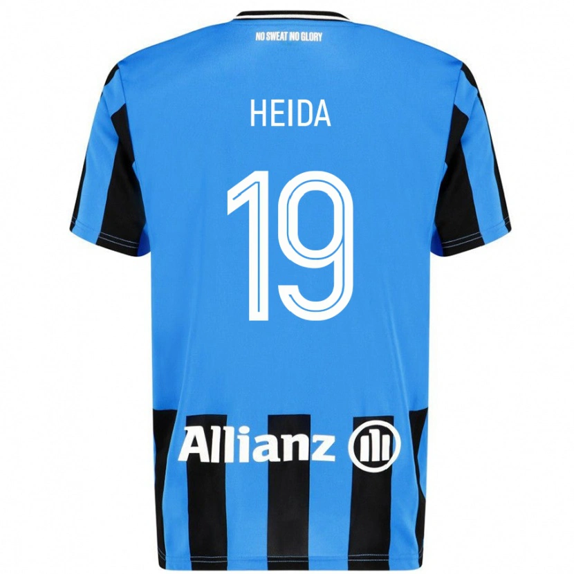 Danxen Niño Camiseta Jade Heida #19 Azul Cielo Negro 1ª Equipación 2024/25 La Camisa México