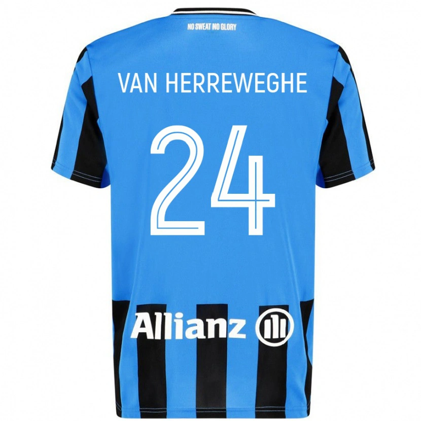 Danxen Niño Camiseta Febe Van Herreweghe #24 Azul Cielo Negro 1ª Equipación 2024/25 La Camisa México