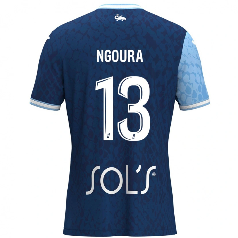 Danxen Niño Camiseta Steve Ngoura #13 Azul Cielo Azul Oscuro 1ª Equipación 2024/25 La Camisa México