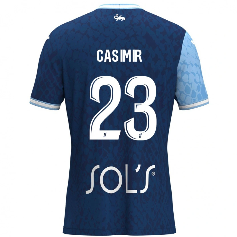 Danxen Niño Camiseta Josué Casimir #23 Azul Cielo Azul Oscuro 1ª Equipación 2024/25 La Camisa México