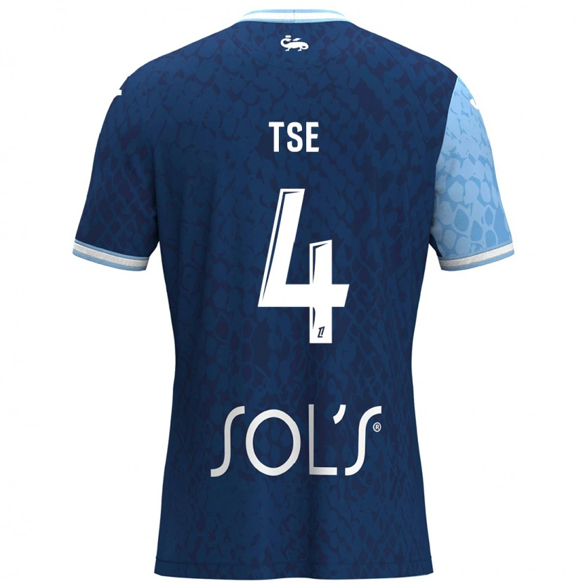 Danxen Niño Camiseta Élisabeth Tsé #4 Azul Cielo Azul Oscuro 1ª Equipación 2024/25 La Camisa México