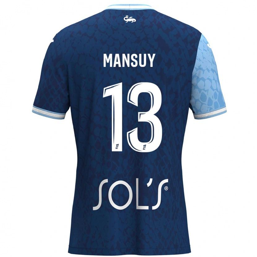 Danxen Niño Camiseta Héloïse Mansuy #13 Azul Cielo Azul Oscuro 1ª Equipación 2024/25 La Camisa México