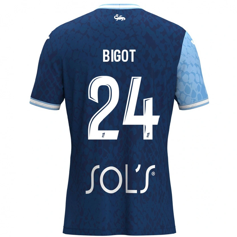 Danxen Niño Camiseta Maureen Bigot #24 Azul Cielo Azul Oscuro 1ª Equipación 2024/25 La Camisa México