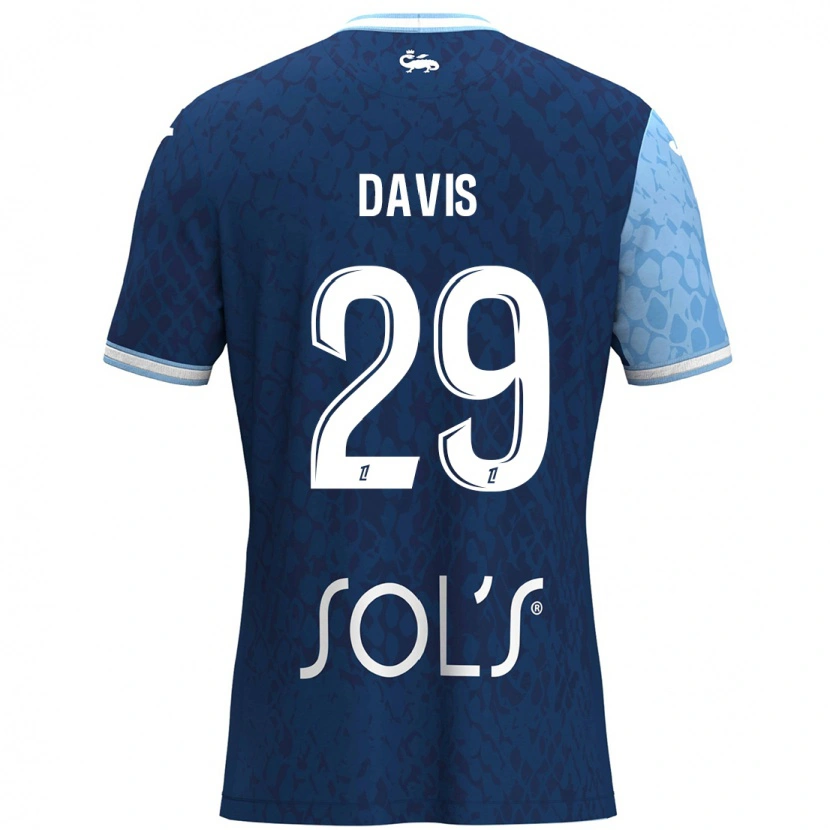 Danxen Niño Camiseta Deja Davis #29 Azul Cielo Azul Oscuro 1ª Equipación 2024/25 La Camisa México
