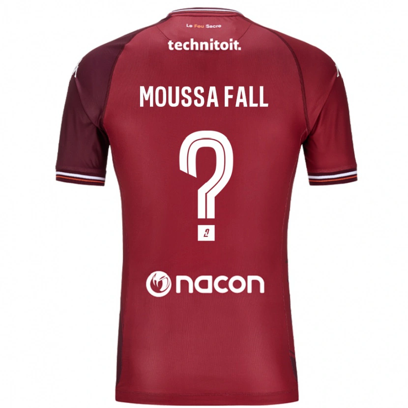 Danxen Niño Camiseta Pape Moussa Fall #0 Rojo Granata 1ª Equipación 2024/25 La Camisa México