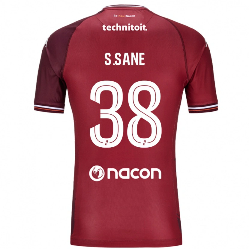 Danxen Niño Camiseta Sadibou Sané #38 Rojo Granata 1ª Equipación 2024/25 La Camisa México